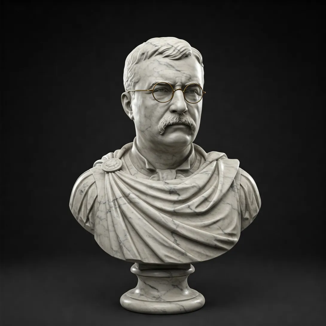 A bust of Theodore Roosevelt